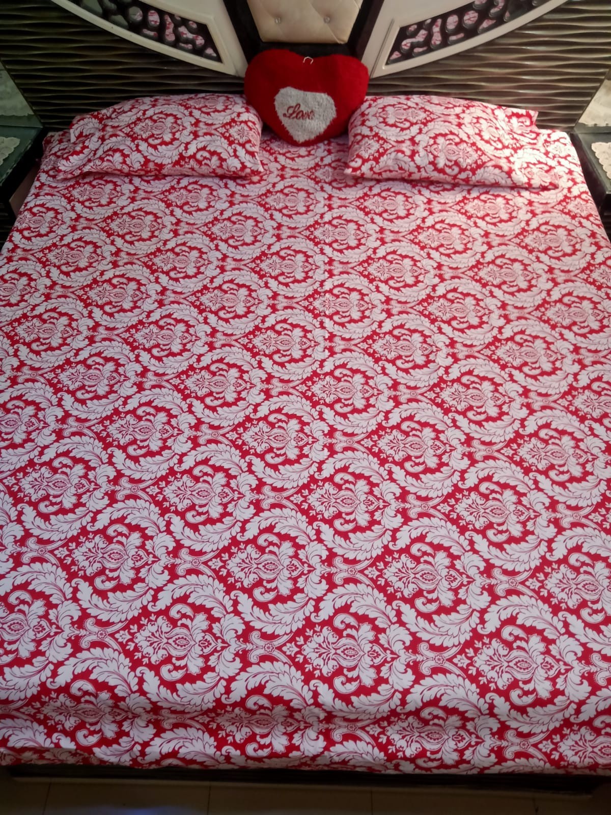 Asian Fabrics | King size crystal cotton 3D Bedsheet