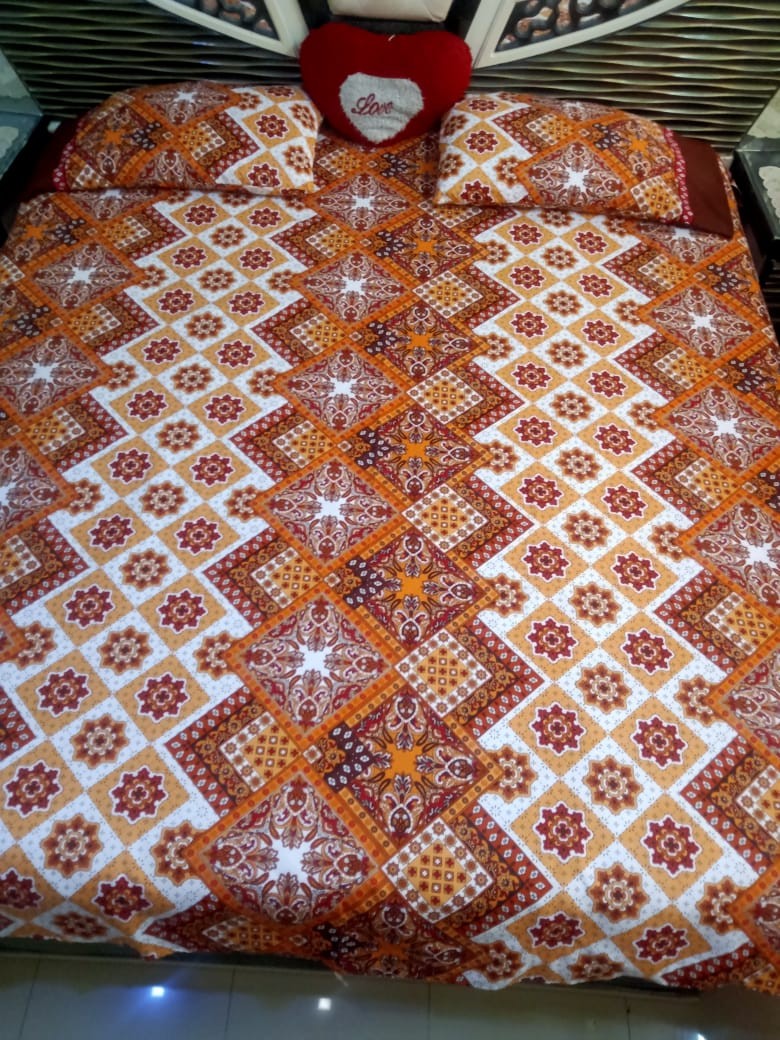 Asian Fabrics | King size crystal cotton 3D Bedsheet