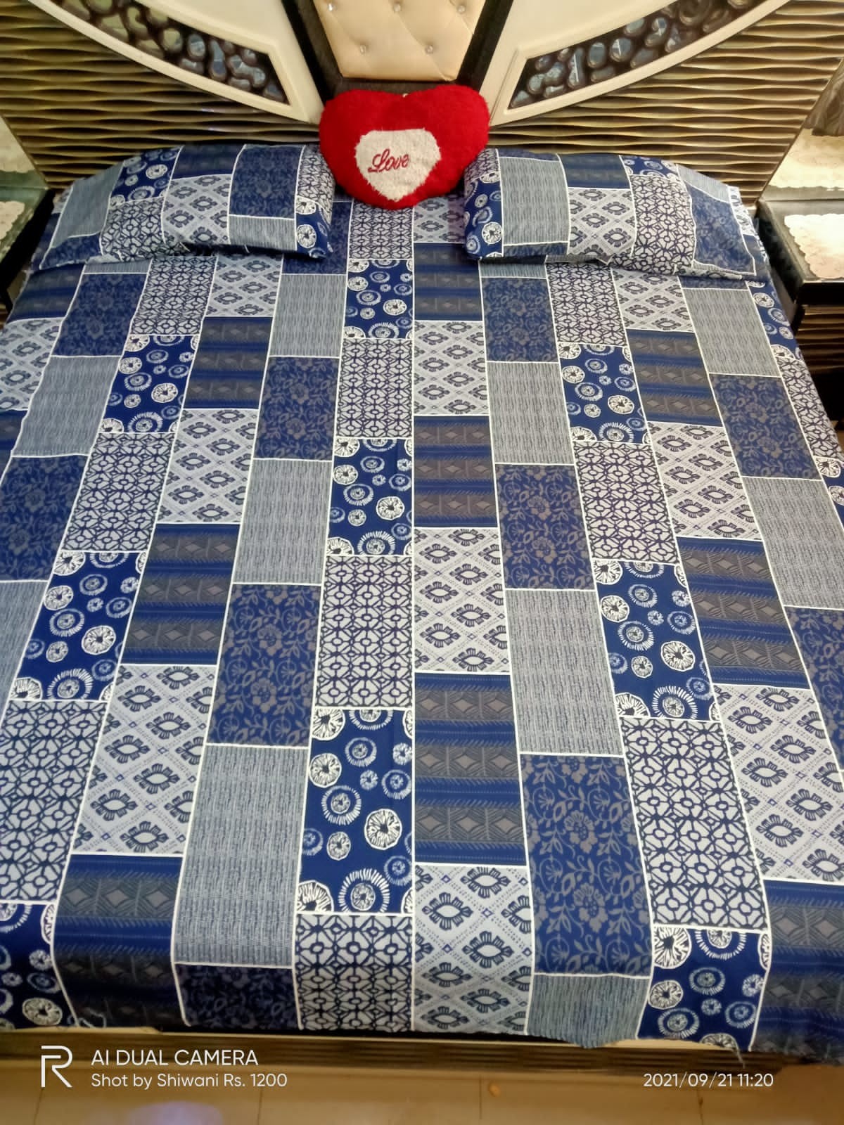 Asian Fabrics | King size crystal cotton 3D Bedsheet