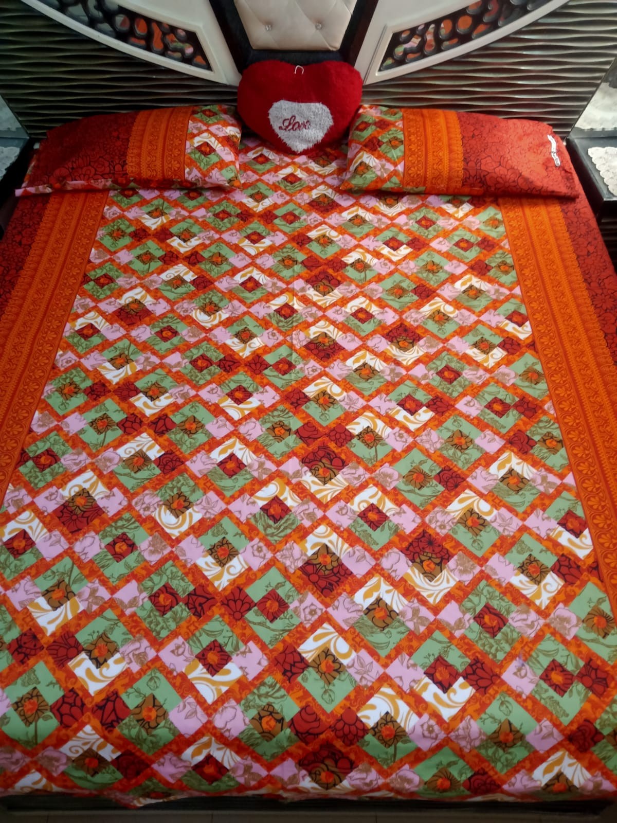 Asian Fabrics | King size crystal cotton 3D Bedsheet